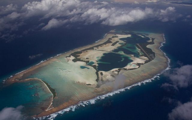 An aerial view of Palmyra Atoll